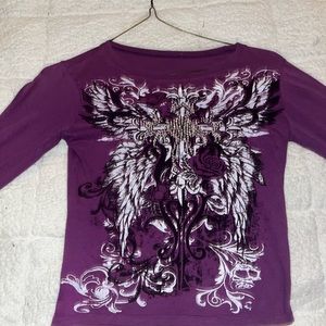 Y2K  Gothic Angel Graphic design Baby tee